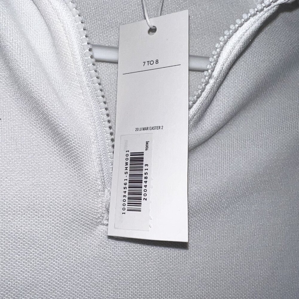NWT Janie and Jack Boy's Half-Zip Stripe Pullover White Size 7-8 - Picture 6 of 9
